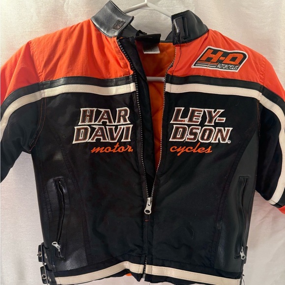 Harley Davidson Motorcycles Kids / Toddler Faux Black Leather Jacket - Sz 4 - Picture 2 of 11
